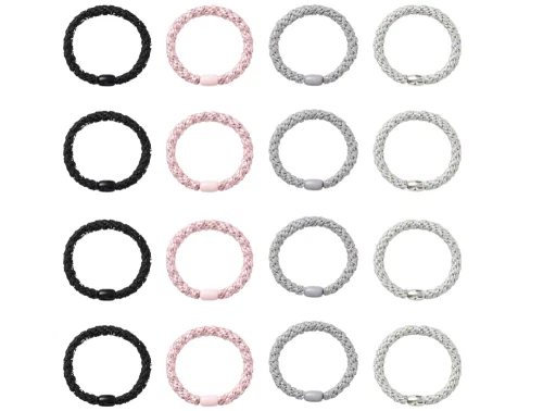 Name It black/corsage/icelandic blue/silver glitter hårelastikker (16-pack)